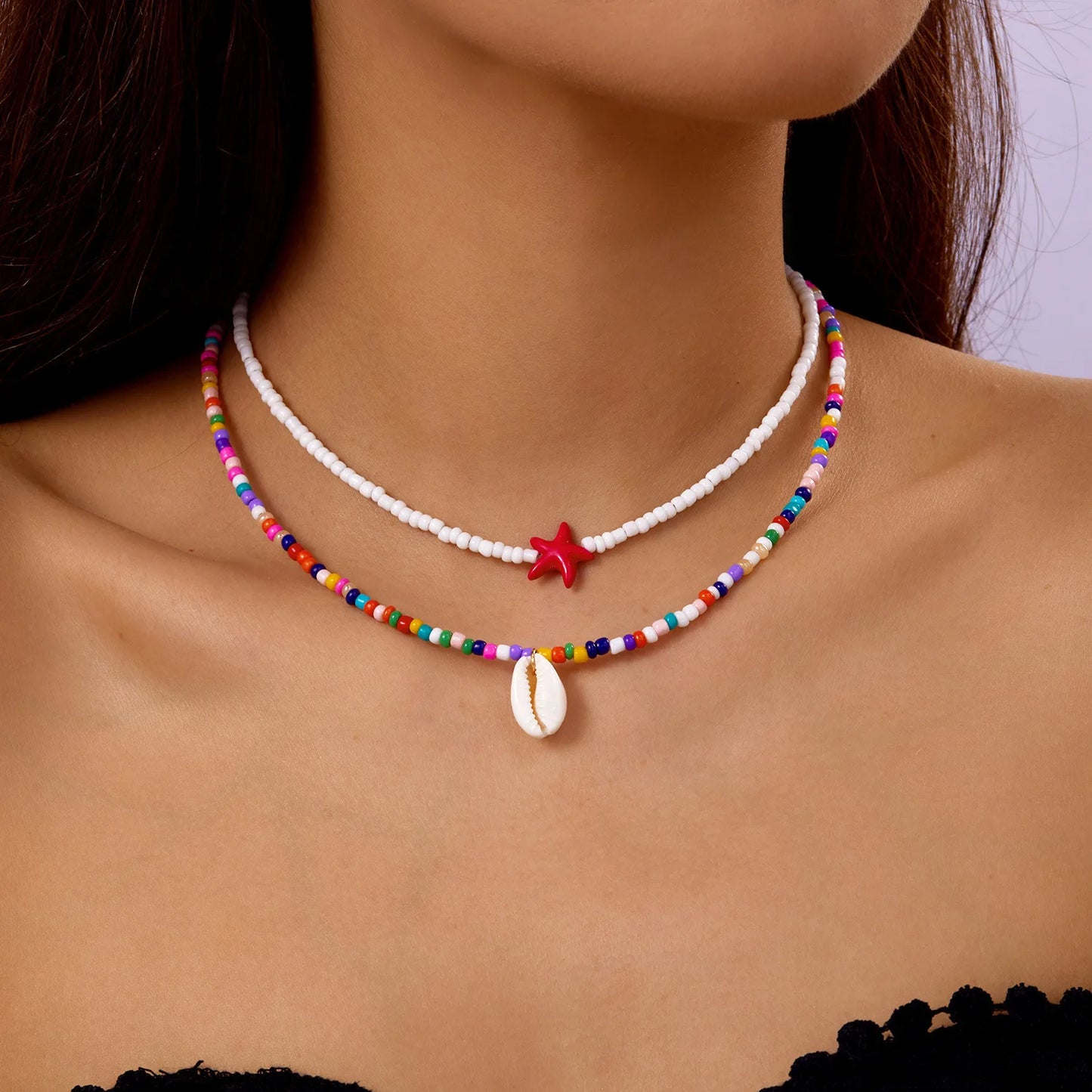 Bohemian Beach Shell Conch Beaded Necklace
