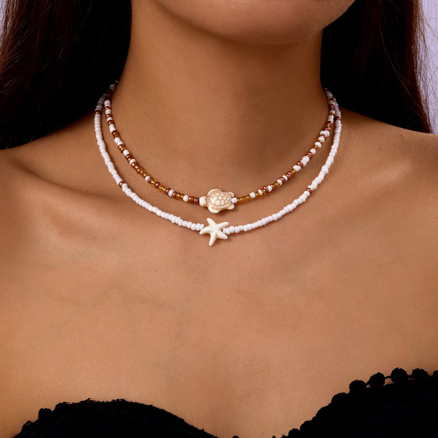 Bohemian Beach Shell Conch Beaded Necklace