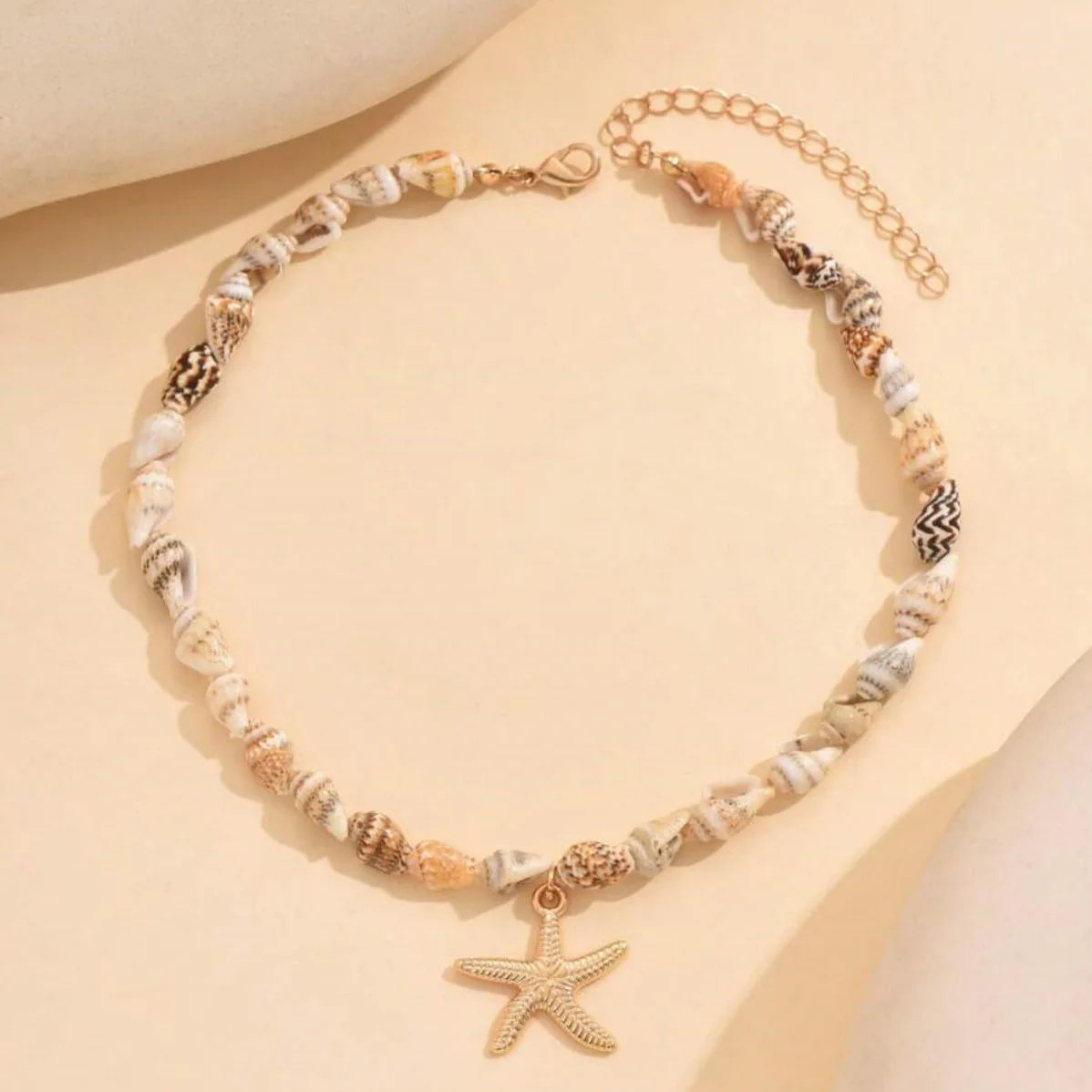 Bohemian Beach Shell Conch Beaded Necklace 