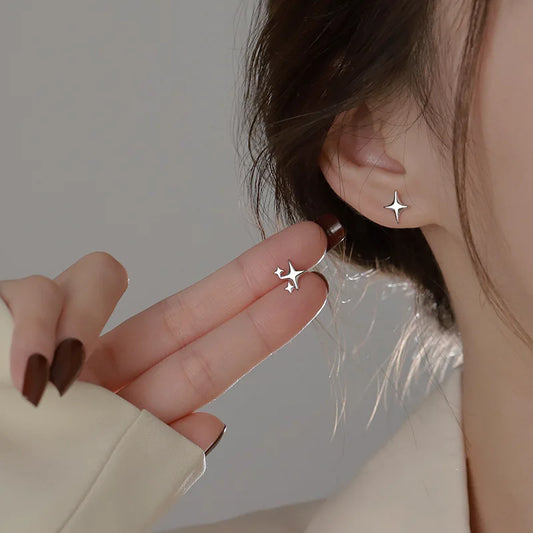 Stainless Steel Smooth Metal Chunky Hoop Earrings 