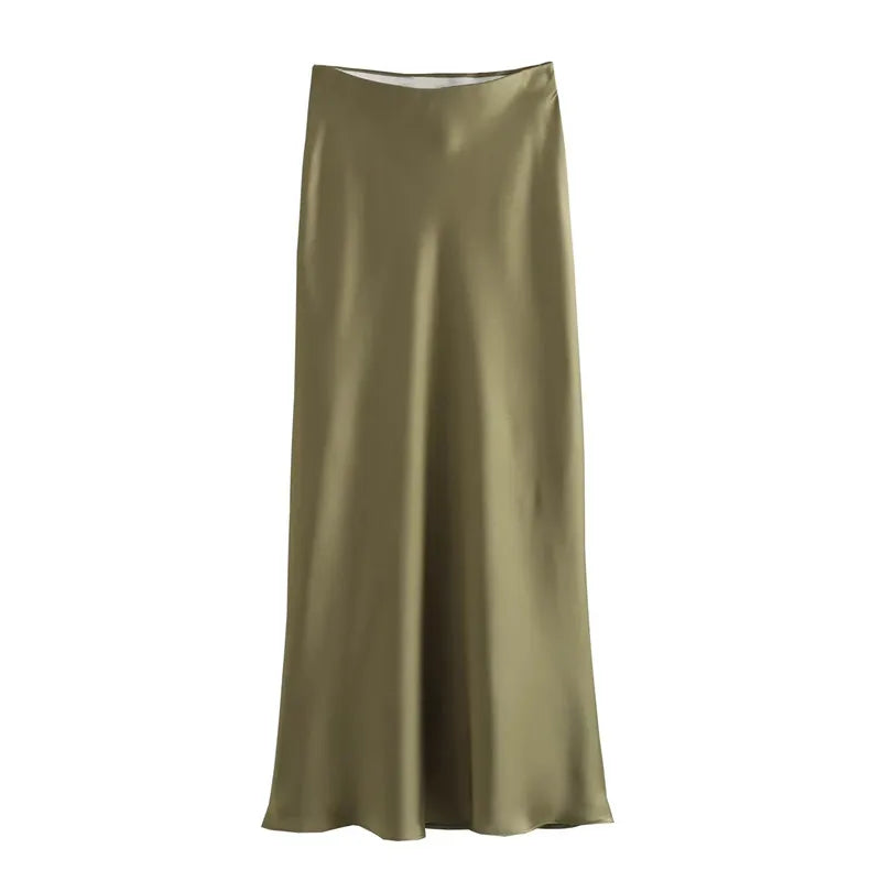  High Waist Long Skirts  Summer Black Midi Skirt 