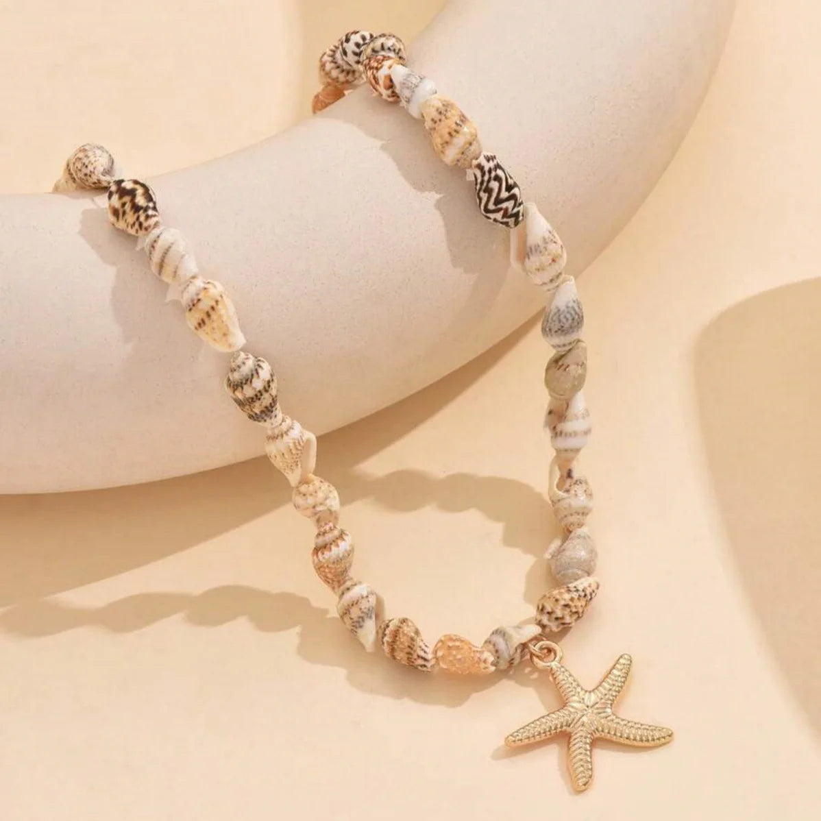 Bohemian Beach Shell Conch Beaded Necklace 
