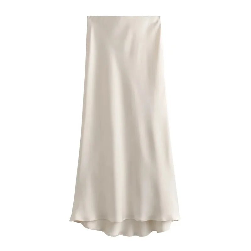  High Waist Long Skirts  Summer Black Midi Skirt 