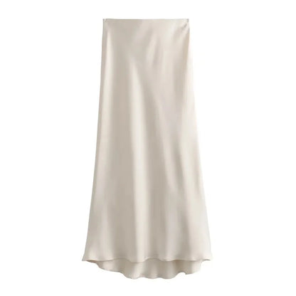  High Waist Long Skirts  Summer Black Midi Skirt 