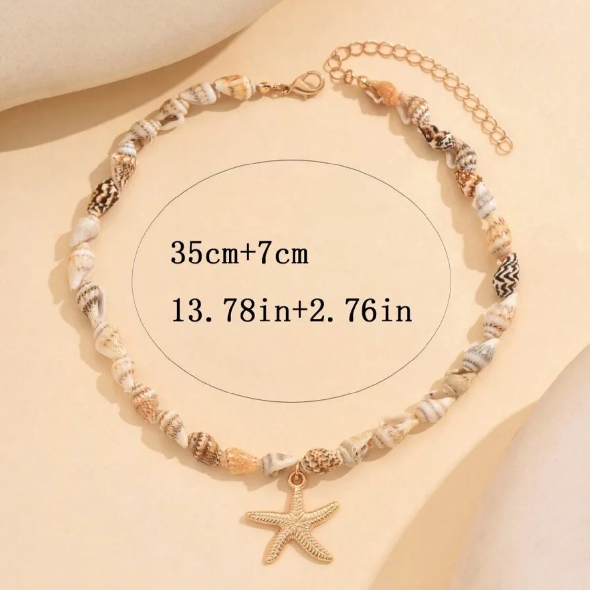 Bohemian Beach Shell Conch Beaded Necklace 